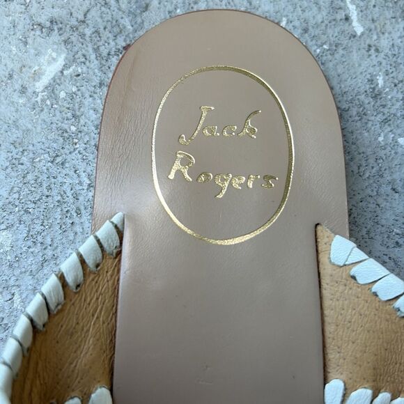 NWOT Jack Rogers photo cork with leather trim, thong flip-flops - Picture 8 of 9